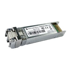 Módulo SFP+ multi-mode (850 nm), hot-pluggable, 10 Gbps, hasta 0.3 km, baja EMI y ESD, consumo ~1 W