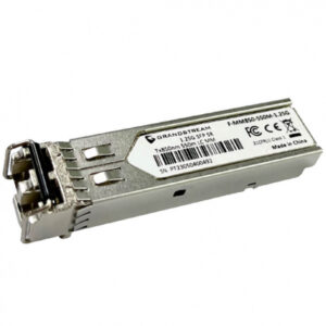 Módulo SFP multi-mode (850 nm), hot-pluggable, 1.25 Gbps, hasta 0.55 km (OM2) / 0.3 km (OM1), baja EMI y ESD, consumo 0.8 W