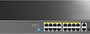 16-Port Gigabit PoE+ Switch with 2 Uplink Gigabit Ports and 2 Gigabit SFP Slots 200W